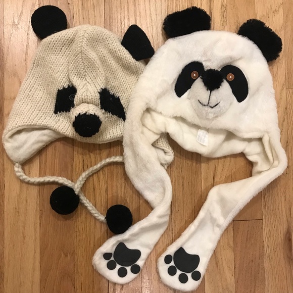 Kids winter panda Delux knit & wool lined handmade winter hat - Picture 6 of 6